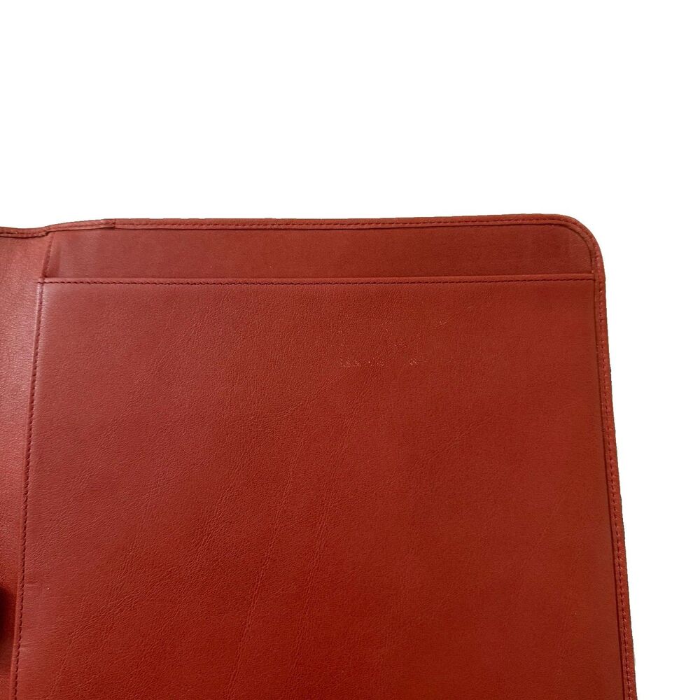 Vintage Coach Red Leather Portfolio Folder Organizer Planner Notepad Padfolio - Picture 4 of 7